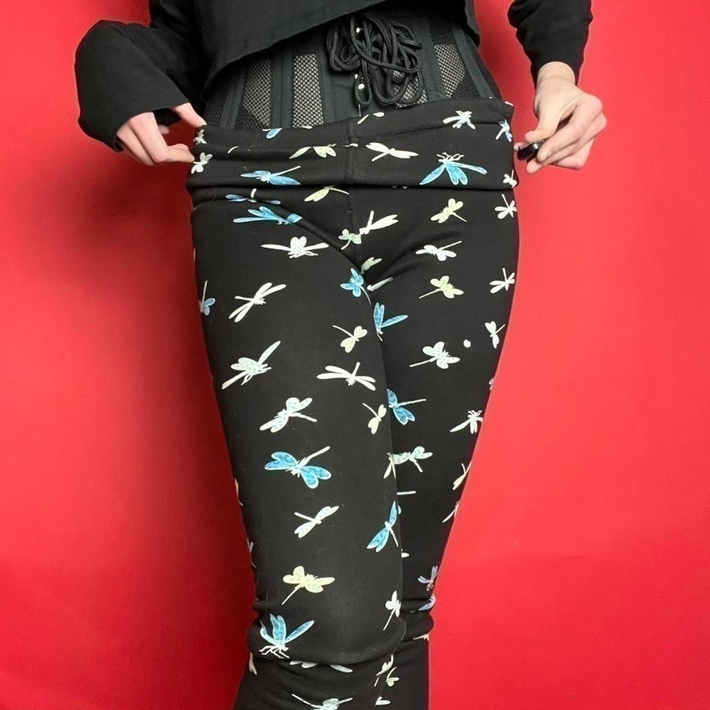 Black dragonfly leggings  🖤💙​​​​​​​​​​​​​​​​​​​​​​​